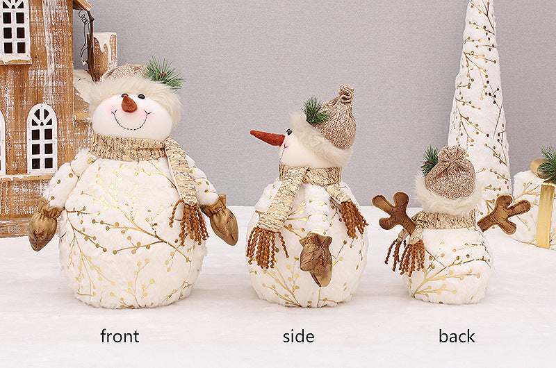 Long Velvet Christmas Snowman Decorative Supplies