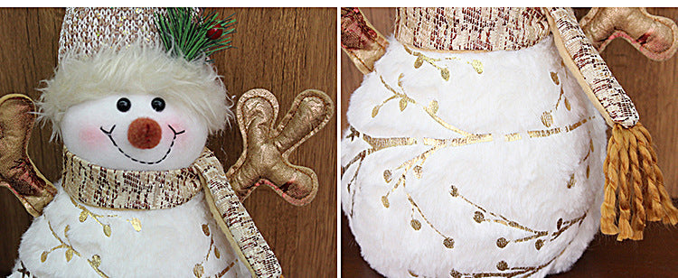 Long Velvet Christmas Snowman Decorative Supplies