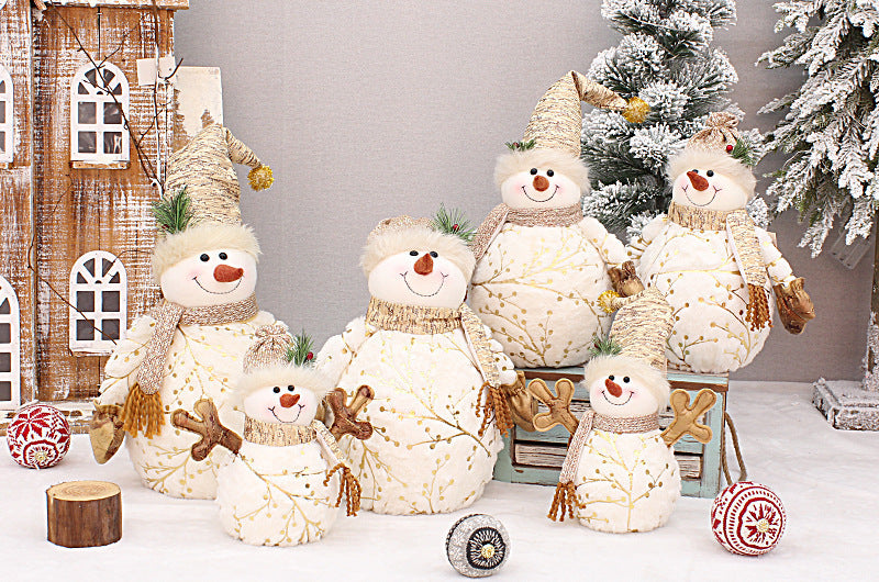 Long Velvet Christmas Snowman Decorative Supplies