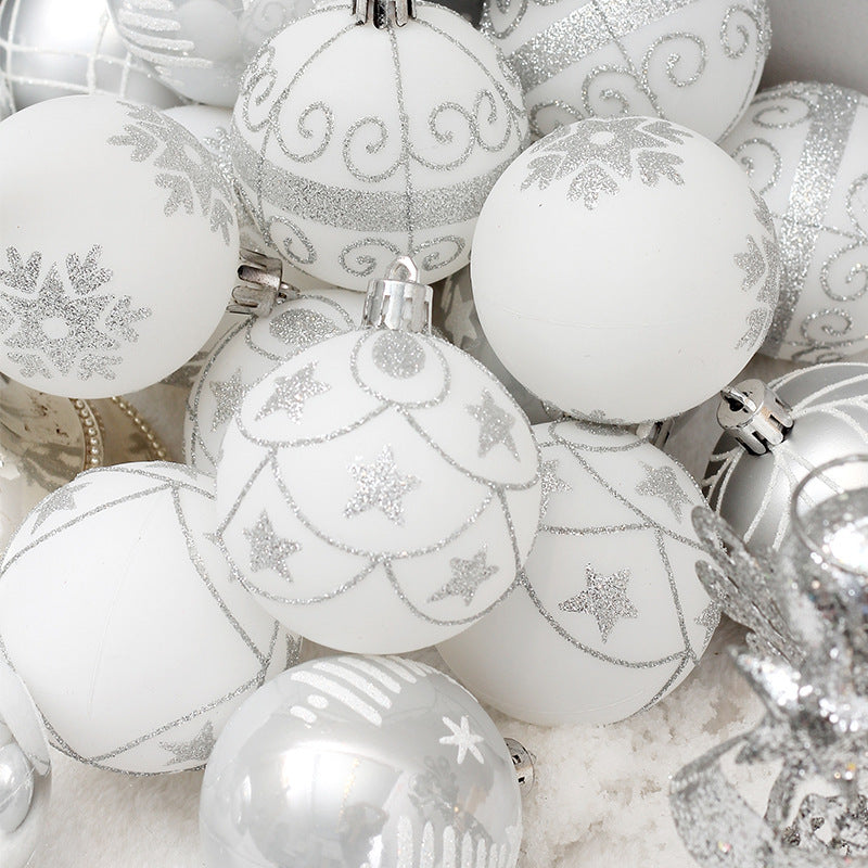 Christmas Decoration Supplies Silver Colored Drawing Ball Package