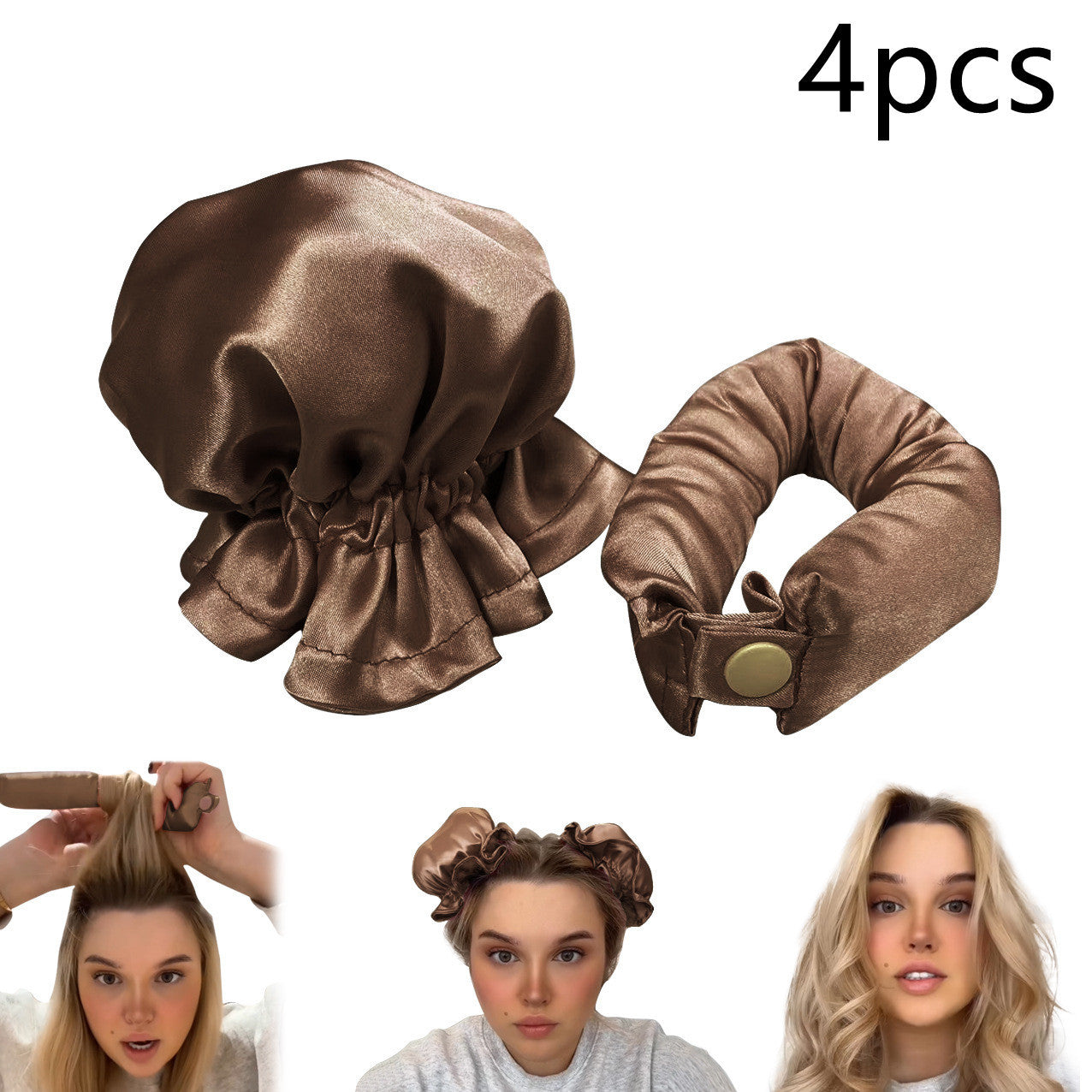 New Heatless Curl Stick With Cloth Cover Cute Ball Head Hair Curler Headband Hair Rollers Wave Form Curling Rod Hair Style Tools Gadgets