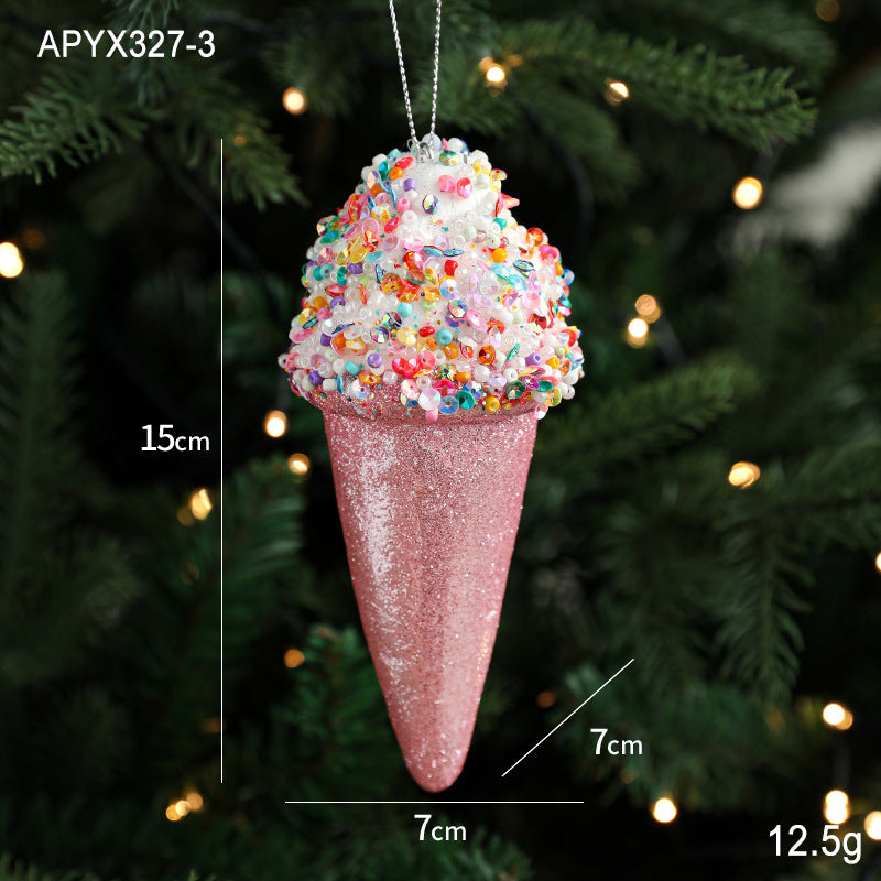 Creative Pendant Ice Cream Christmas Tree Decoration Small Hanging Pieces