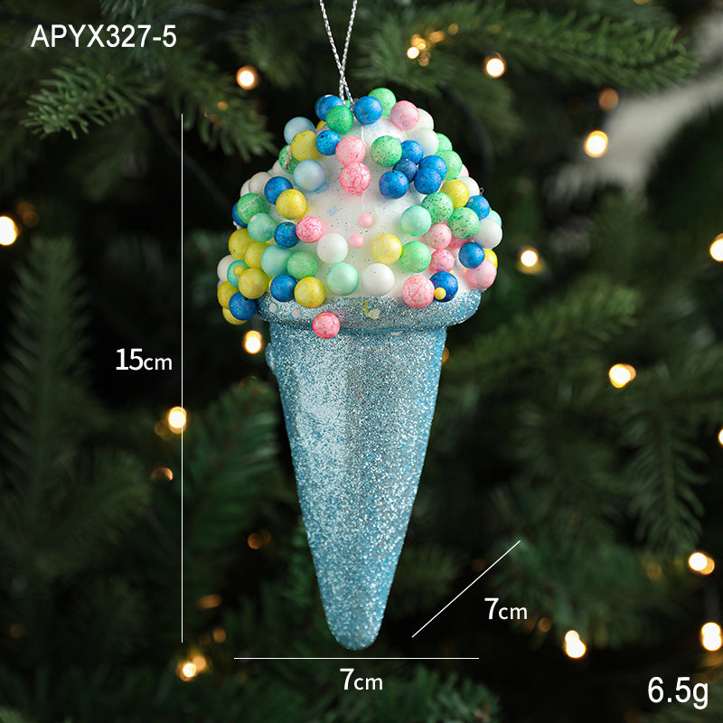 Creative Pendant Ice Cream Christmas Tree Decoration Small Hanging Pieces