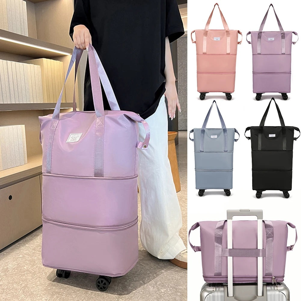 Folding Luggage Bags Expandable Rolling Duffle